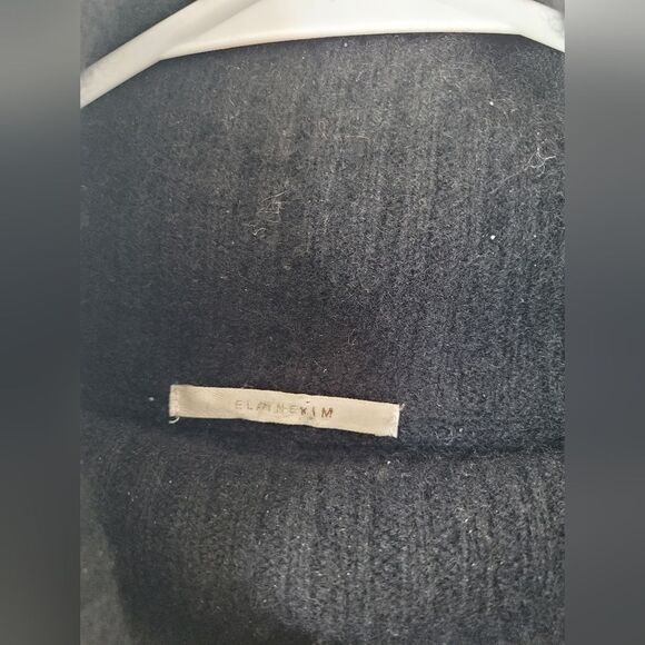 Elaine Kim 100% Cashmere Turtleneck Sweater Black Lagenlook Hanky Hem Medium - Picture 5 of 12